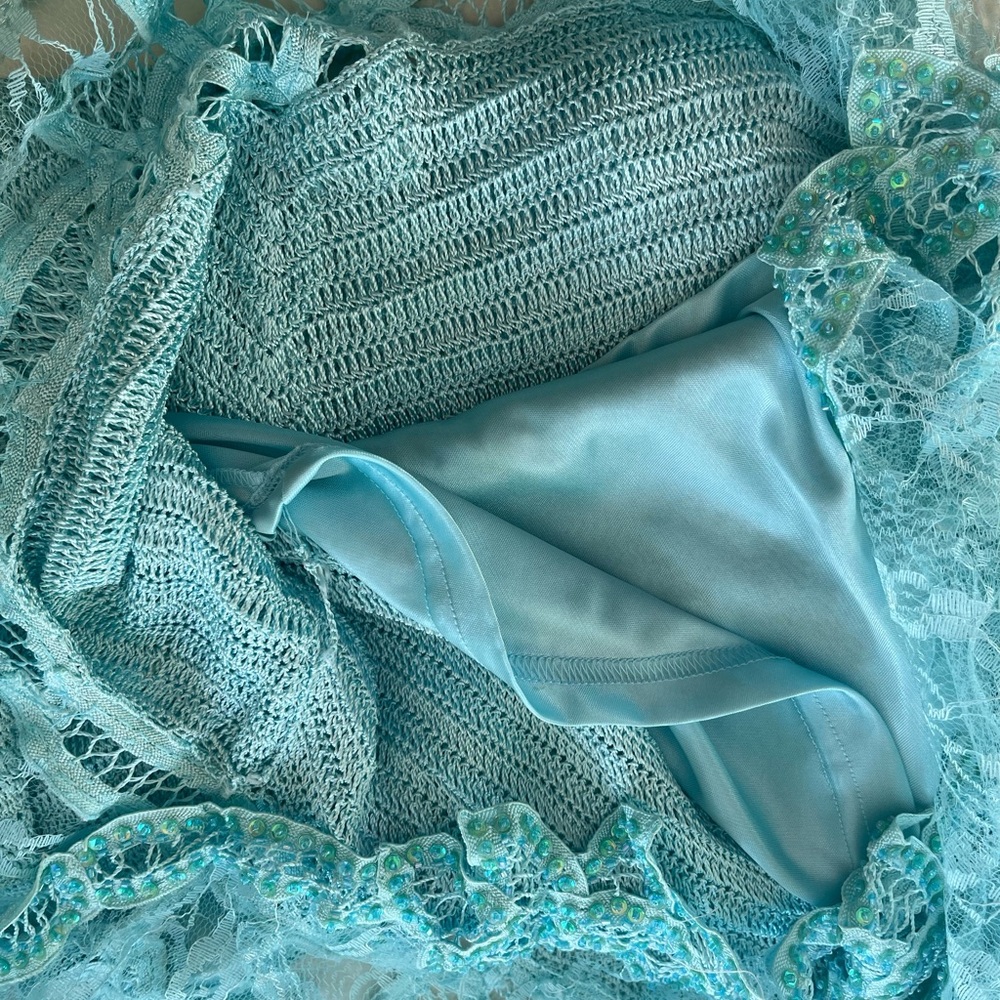 Janine Crochet and Lace Dress. Turquoise. Size M - Picture 10 of 16